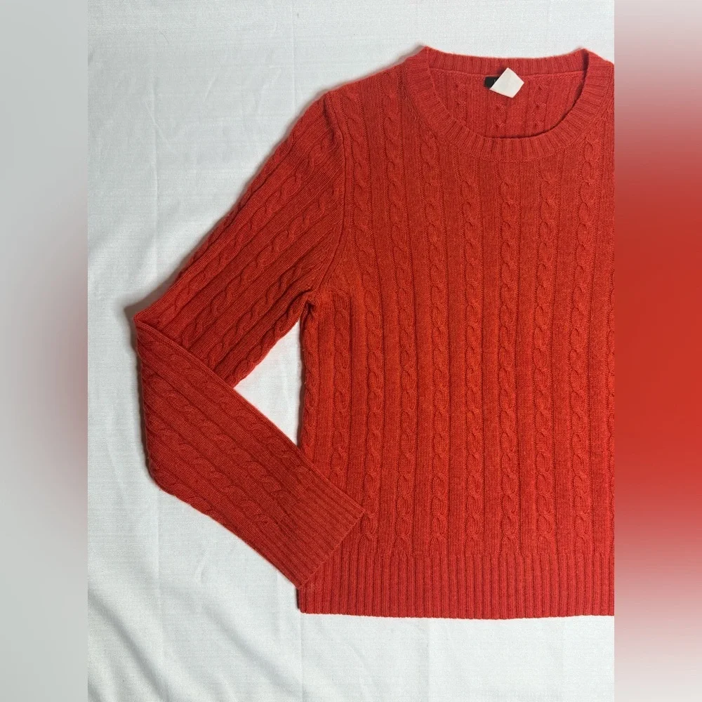 J. Crew Womens Always Cotton Cable-Knit Crewneck Sweater Large